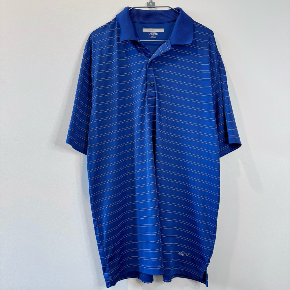 🛍️4 for 20$ / Greg Norman Collection Polo with White Stripes / Blue / XL